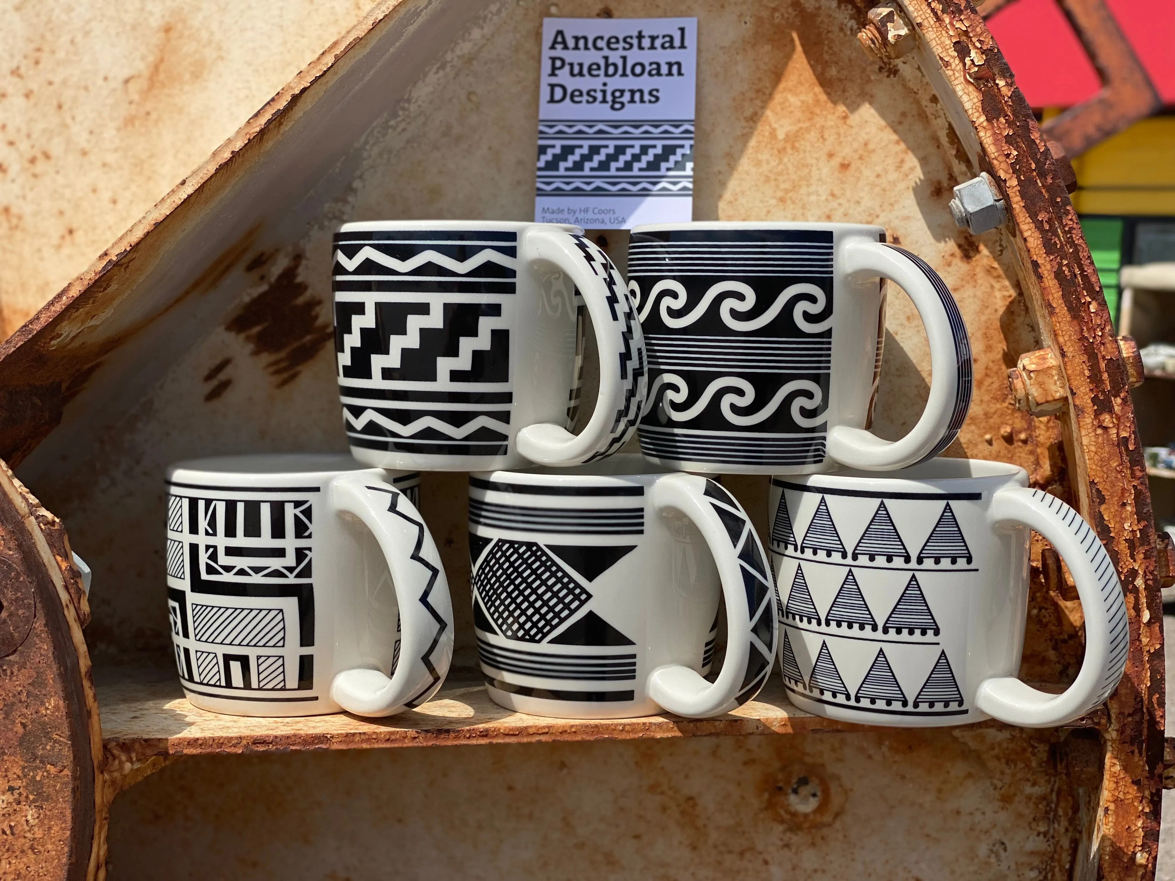 Mug - Wind Black & White | Cliff Dweller Ancestral Puebloan Design