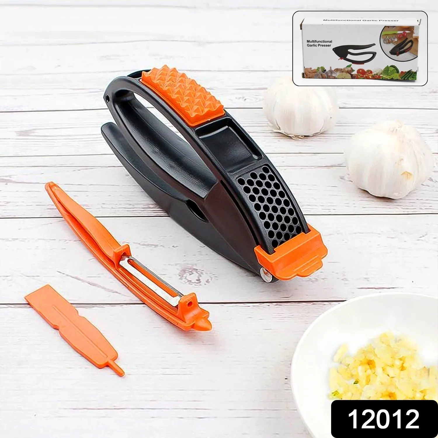 Multifunctional Garlic Press, Garlic Mincing & Crushing Tool (1 Pc)