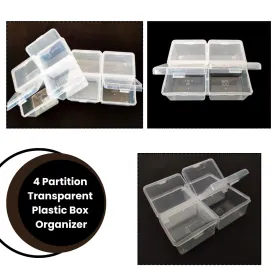 Partition Clear Plastic Box Organizer with Individual Lids