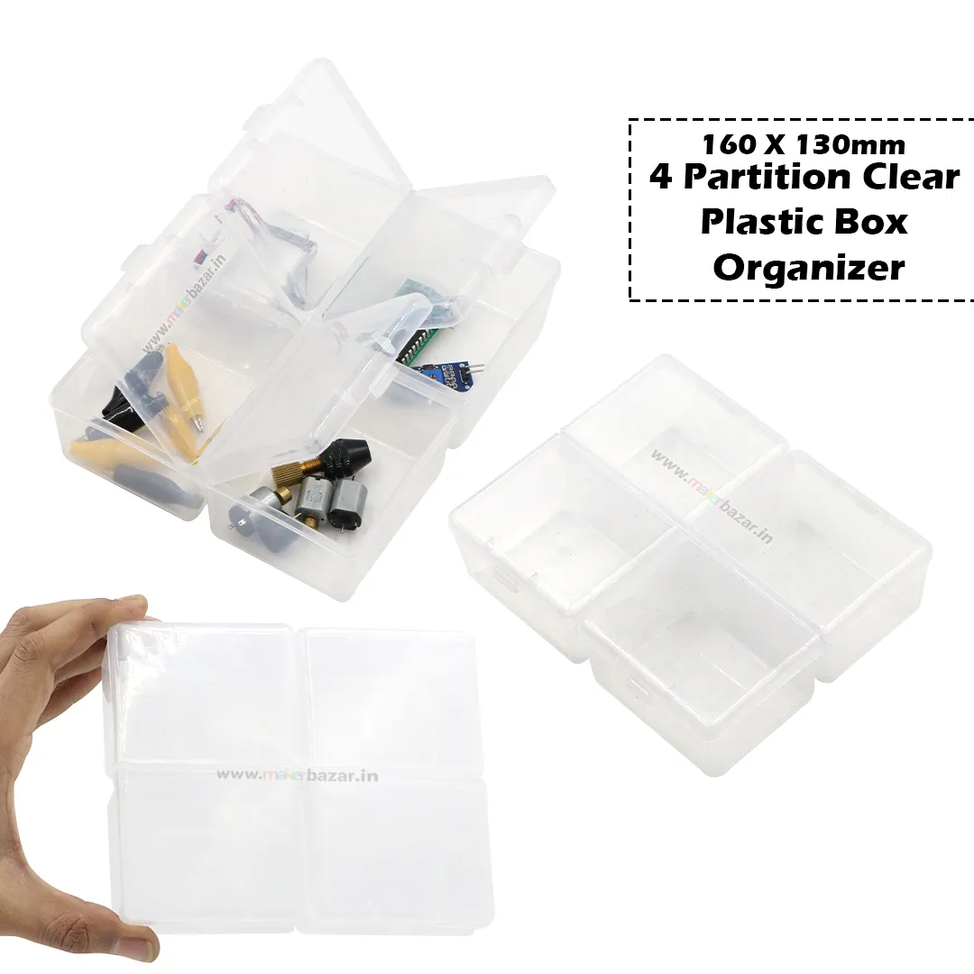 Partition Clear Plastic Box Organizer with Individual Lids