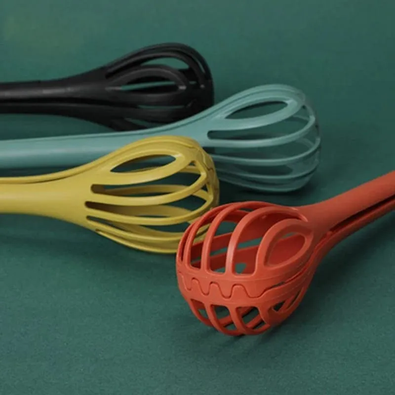 Plastic Egg Tong, Plastic Noodles Holder, Kitchen Whisk Versatile, Dual Use Manual Egg Whisk, Food Tong for Baking, Multipurpose Home Kitchen Tool, Egg Whisker