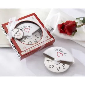 "A Slice of Love" Stainless-Steel Pizza Cutter in Miniature Pizza Box