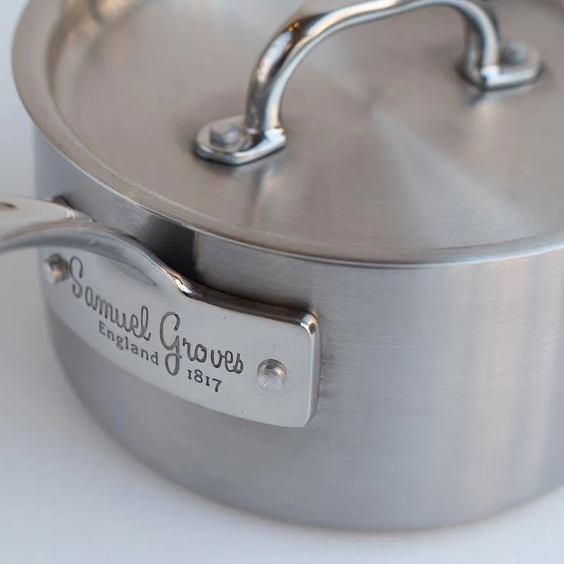 Samuel Groves Stainless Steel Brushed Triply Saucepan