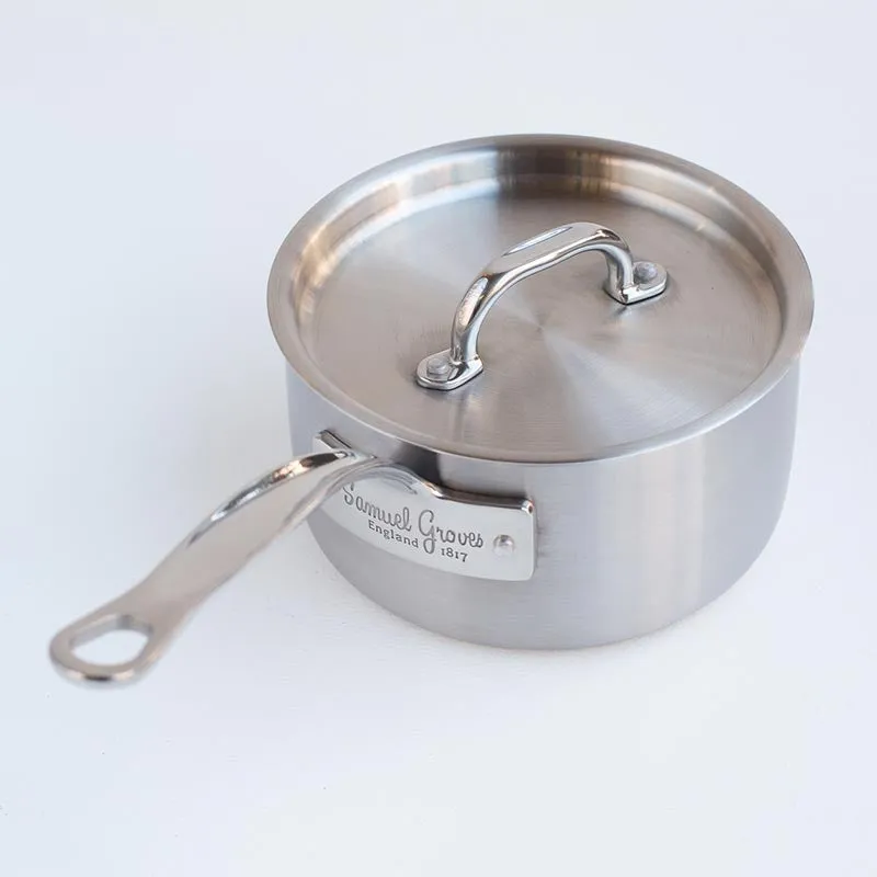 Samuel Groves Stainless Steel Brushed Triply Saucepan