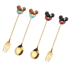 Set Of 4 Stainless Steel Cartoon Design Cutlery Set AMP-JY02