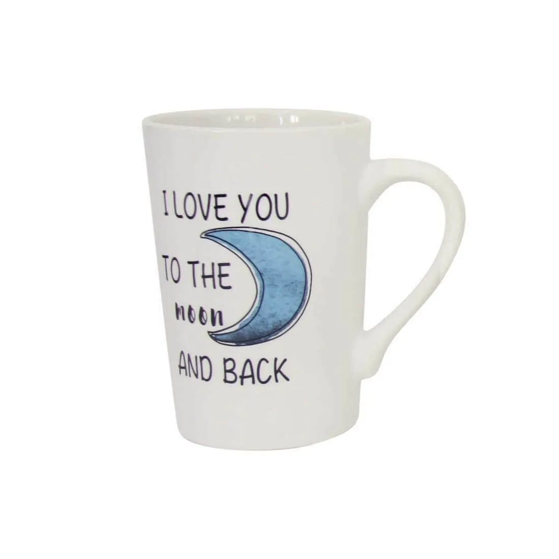 Set of 4 White Porcelain Coffee Mugs Tea Cups With Slogans