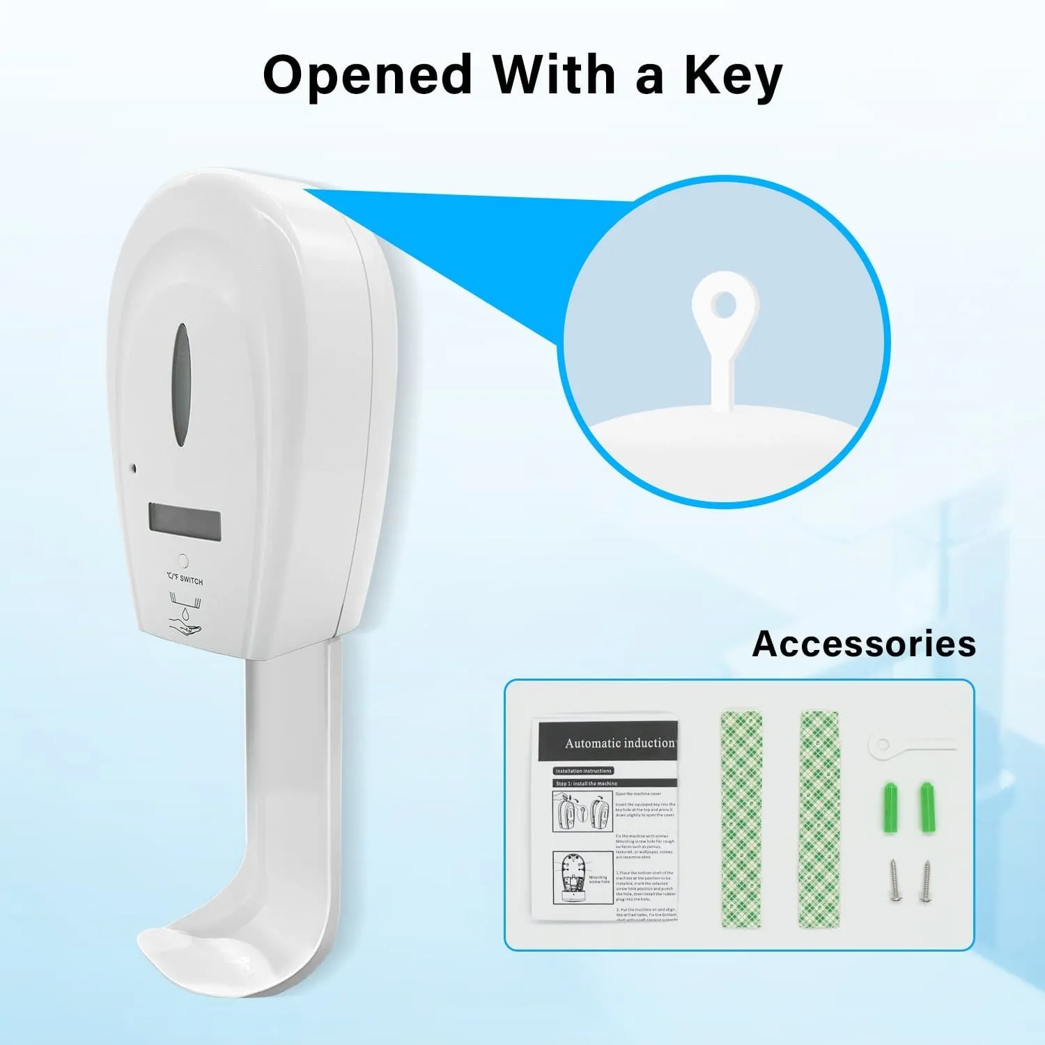 Soap/Alcohol Sanitizer Dispenser,Temperature display screen,Temperature measurement,Automatic Quick Spary,Alarm Warning