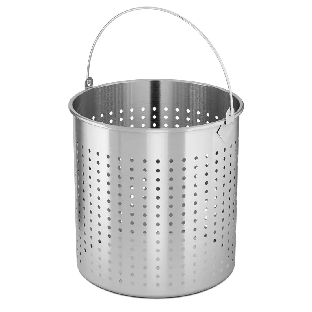 SOGA 33L 18/10 Stainless Steel Stockpot with Perforated Stock pot Basket Pasta Strainer