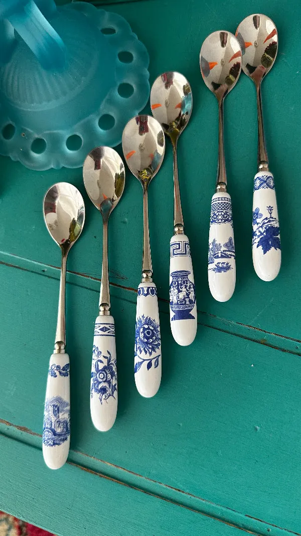 Spode set of 6 teaspoons, 6 pastry forks - Chinoiserie