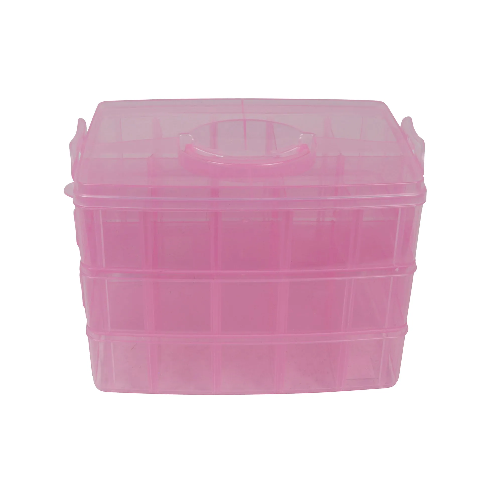 Stackable Storage Container, Pink - 30 Compartments