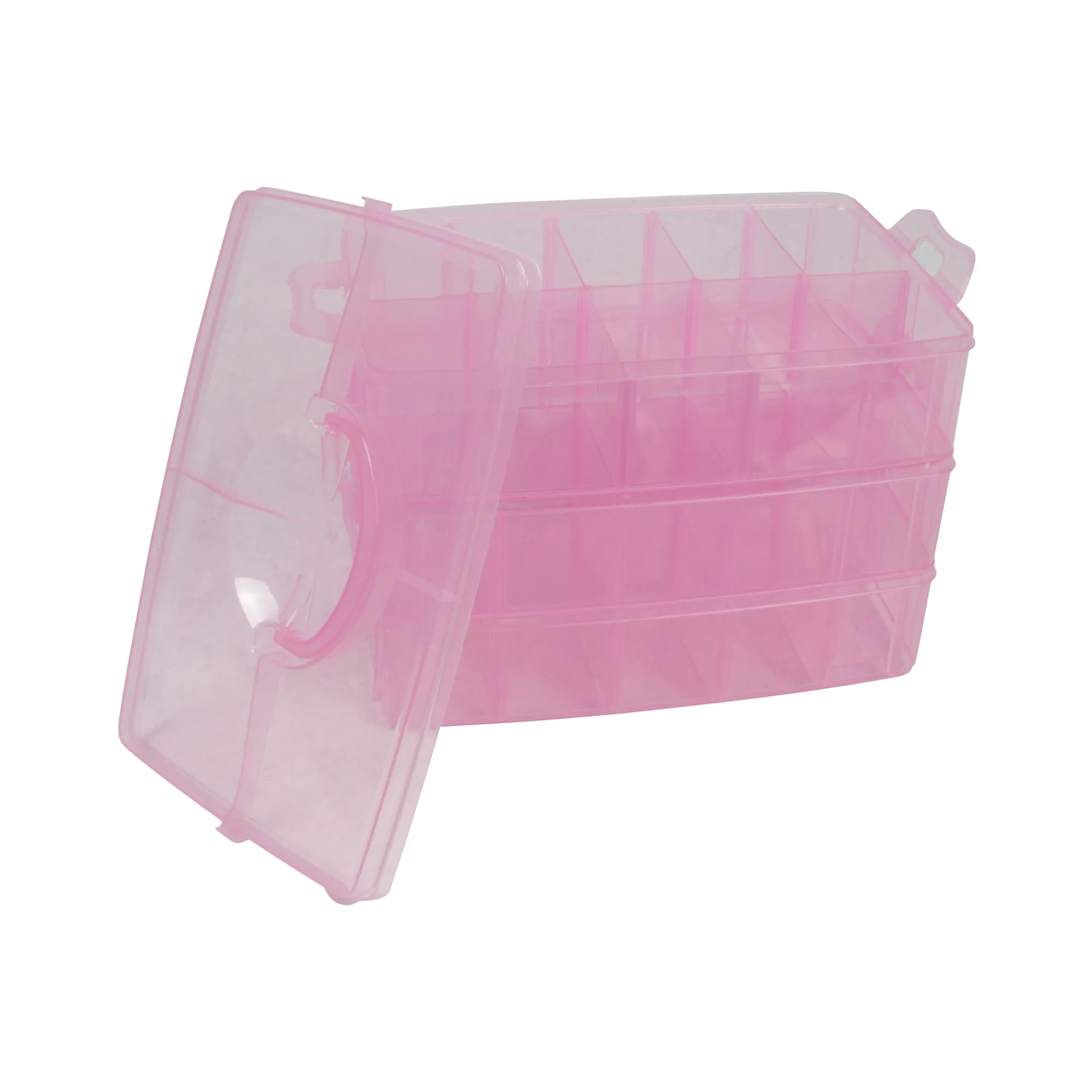 Stackable Storage Container, Pink - 30 Compartments