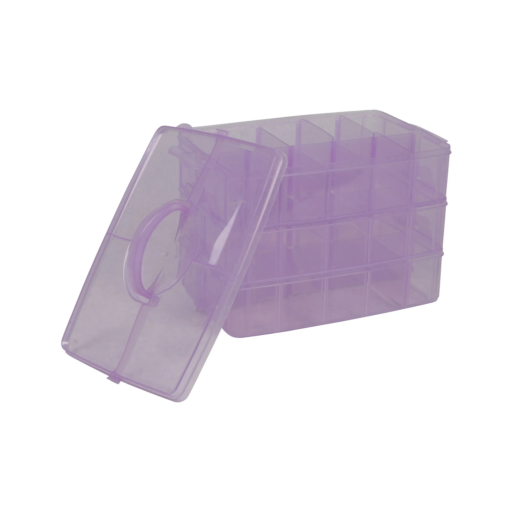 Stackable Storage Container, Purple - 30 Compartments