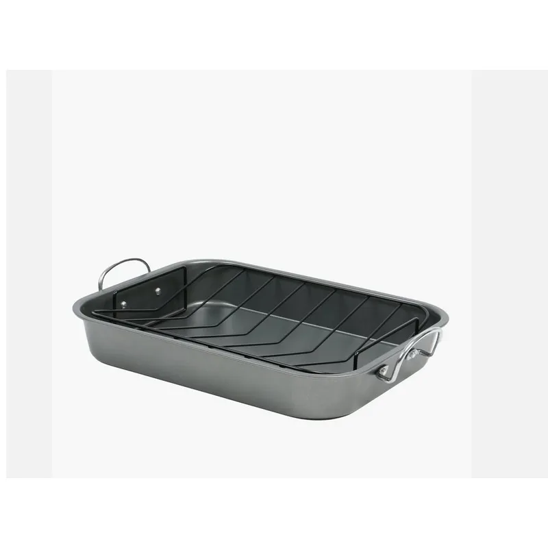 Stainless Steel Non-Stick Roaster Pan With V-Shaped Rack