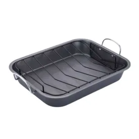 Stainless Steel Non-Stick Roaster Pan With V-Shaped Rack