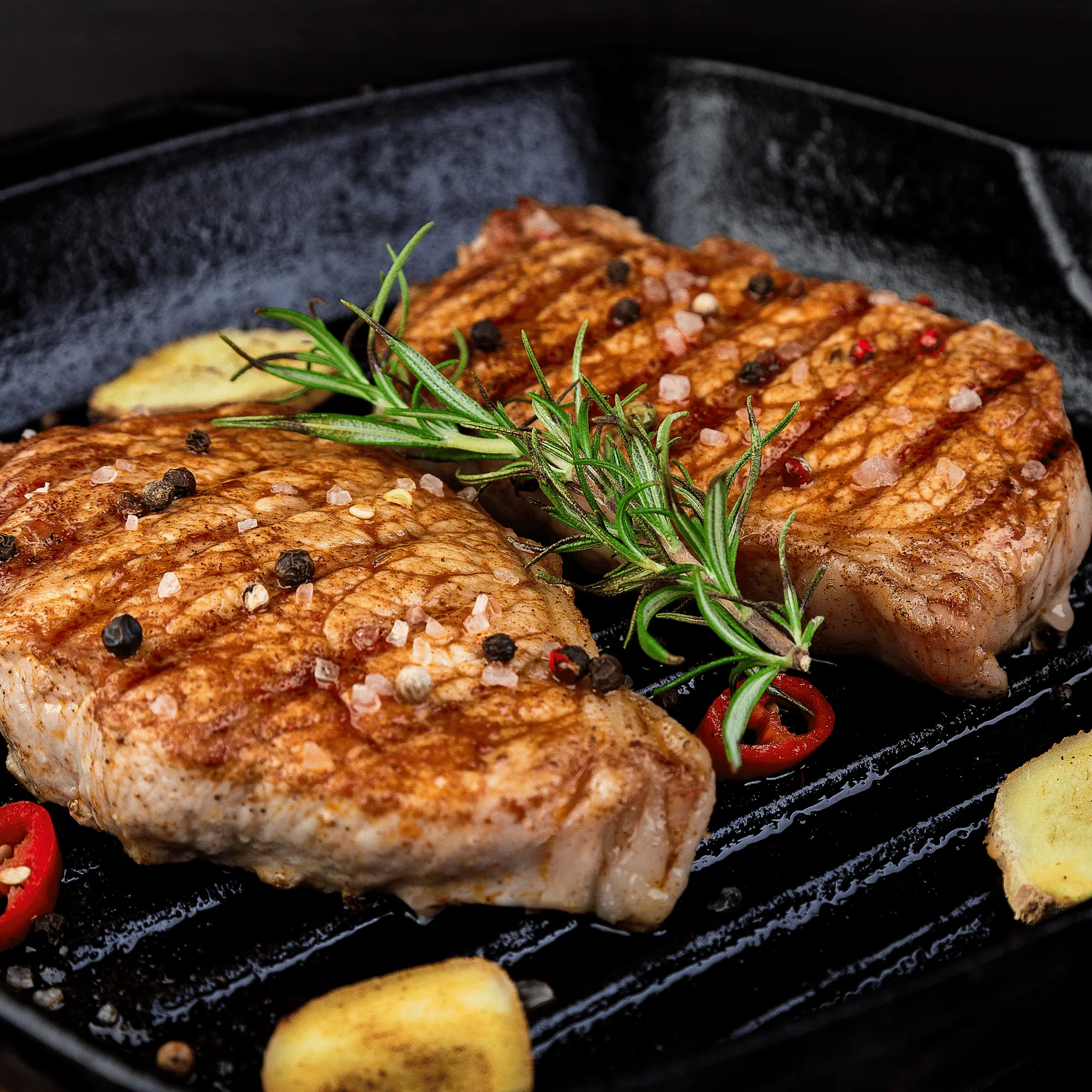 Trilonium Pre-Seasoned Cast Iron Grill Pan 26 cm, Weighs 2.4 Kgs