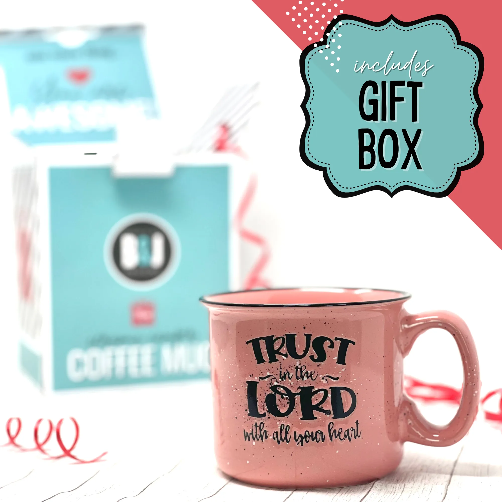 Trust in the Lord 15 oz Coral Ceramic Mug