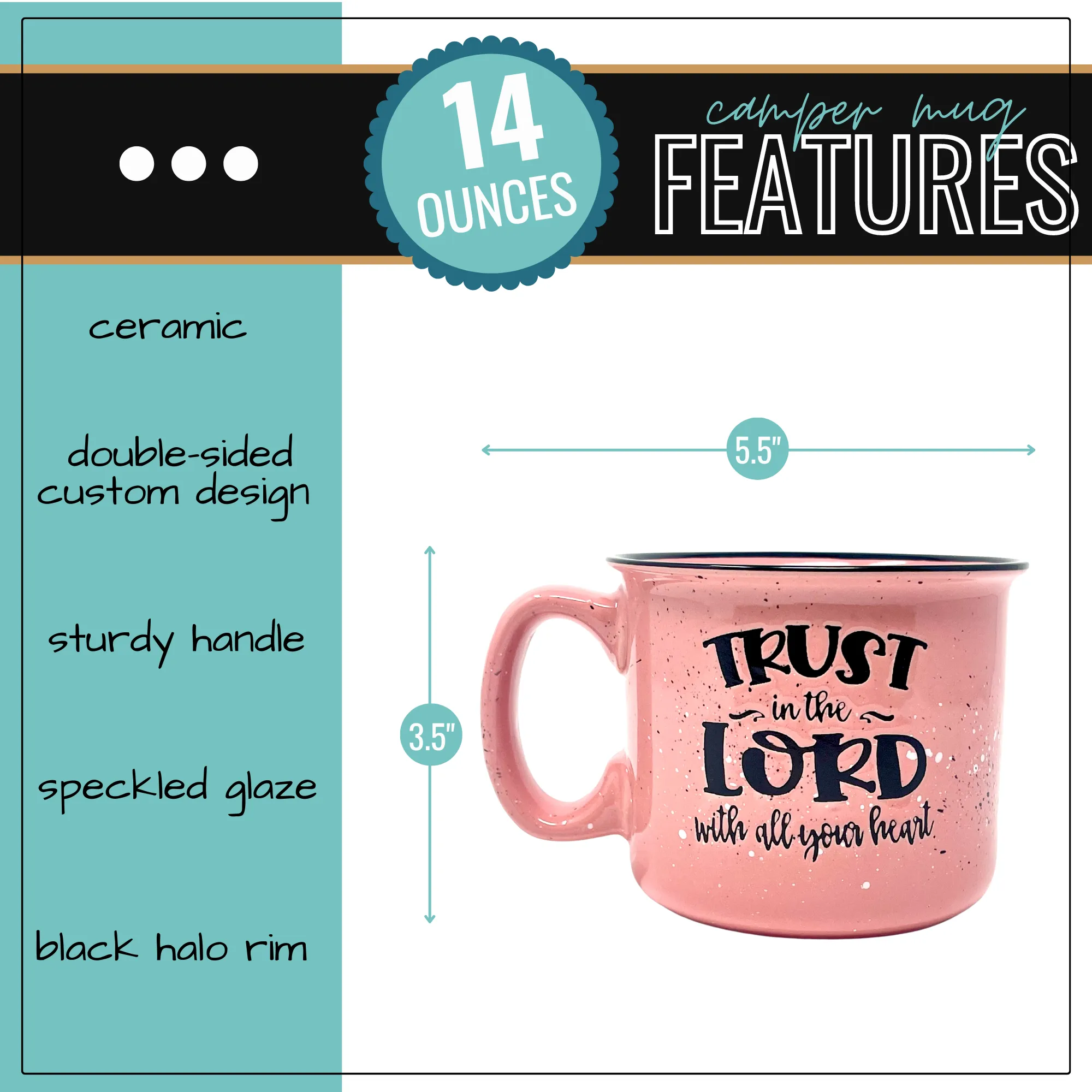 Trust in the Lord 15 oz Coral Ceramic Mug