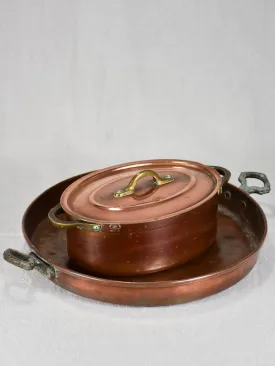 Two late nineteenth-century French copper cooking pots