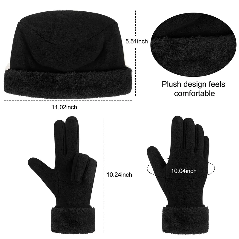 Women's Beanie Hat, Scarf & Gloves Set